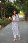 Adah  Pastel Purple Cotton Kurti