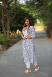 Adah  Pastel Purple Cotton Kurti