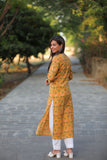 Adah  Yellow Cotton Kurti