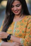Adah  Yellow Cotton Kurti