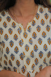 Adah Cream Floral Cotton Kurti