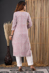Blush Pink - Hand Block Printed Cotton Kurti