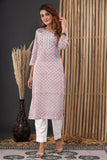 Blush Pink - Hand Block Printed Cotton Kurti