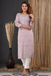 Blush Pink - Hand Block Printed Cotton Kurti