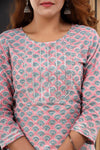 Blush Pink - Hand Block Printed Cotton Kurti