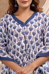 Kaftan-Blue Flowers