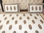 Cream Cotton  Double Bedsheet (90 X108 Inch)