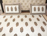 Cream Cotton  Double Bedsheet (90 X108 Inch)