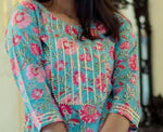 Turquoise Treasure - Hand Block Printed Cotton Kurti