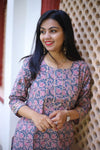 Udaan -Pink Blue  Cotton Kurti