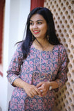 Udaan -Pink Blue  Cotton Kurti