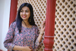 Udaan -Pink Blue  Cotton Kurti