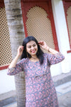 Udaan -Pink Blue  Cotton Kurti