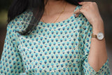 Udaan  Pastel Green Floral  Cotton Kurti