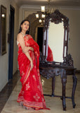 Chanderi Cotton Silk Saree - Candy Apple Red