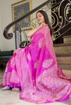 Chanderi Cotton Silk Saree - Royal Purple