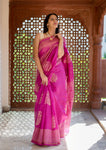 Chanderi Cotton Silk Saree - Royal Purple