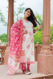 Mughal Garden Suit Set - Hand Block Printed Cotton Suit with Kota Doria Dupatta