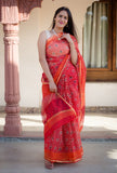 Kota Doria Saree - Red