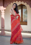 Kota Doria Saree - Red