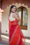 Kota Doria Saree - Red