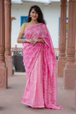 Chanderi Cotton Silk Saree - Pink
