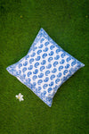 Classic Blue - Hand Block Printed Cushion Covers (16 X16 Inch; Set of 5)