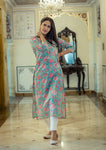 Turquoise Treasure - Hand Block Printed Cotton Kurti