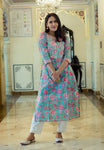 Turquoise Treasure - Hand Block Printed Cotton Kurti