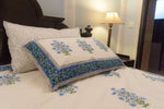 Gharonda Paisley Flowers - Hand Block Printed Double Bedsheet (90 X108 Inch)