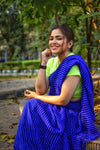Royal Blue georgette Lehriya saree