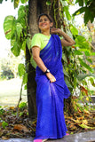 Royal Blue georgette Lehriya saree