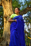 Royal Blue georgette Lehriya saree