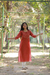 Red Floral Cotton Kurti