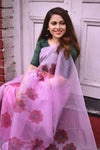 Organza - Baby Pink saree with Digital Print