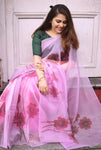 Organza - Baby Pink saree with Digital Print