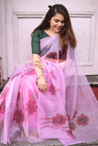 Organza - Baby Pink saree with Digital Print