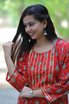 Red and Black Bella Cotton Kurti