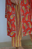 Candy  Apple Cotton Suit with Cotton Dupatta