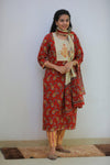 Candy  Apple Cotton Suit with Cotton Dupatta