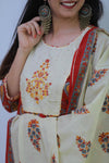 Candy  Apple Cotton Suit with Cotton Dupatta