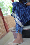 Sapphire Blue Cotton Suit with Cotton Dupatta