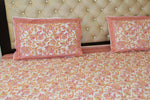Juicy Pink Peach Cotton  Double Bedsheet (90 X108 Inch)