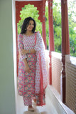 Peony Pink Cotton Suit with Cotton Dupatta