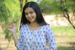 Cool White - Hand Block Printed Cotton Kurti