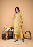 Pineapple  Floral Gota Work  Cotton Pant set