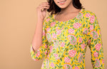Pineapple  Floral Gota Work  Cotton Pant set