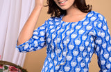 Royal Blue - Hand Block Printed Cotton Kurti