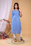 Royal Blue - Hand Block Printed Cotton Kurti