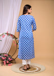 Royal Blue - Hand Block Printed Cotton Kurti